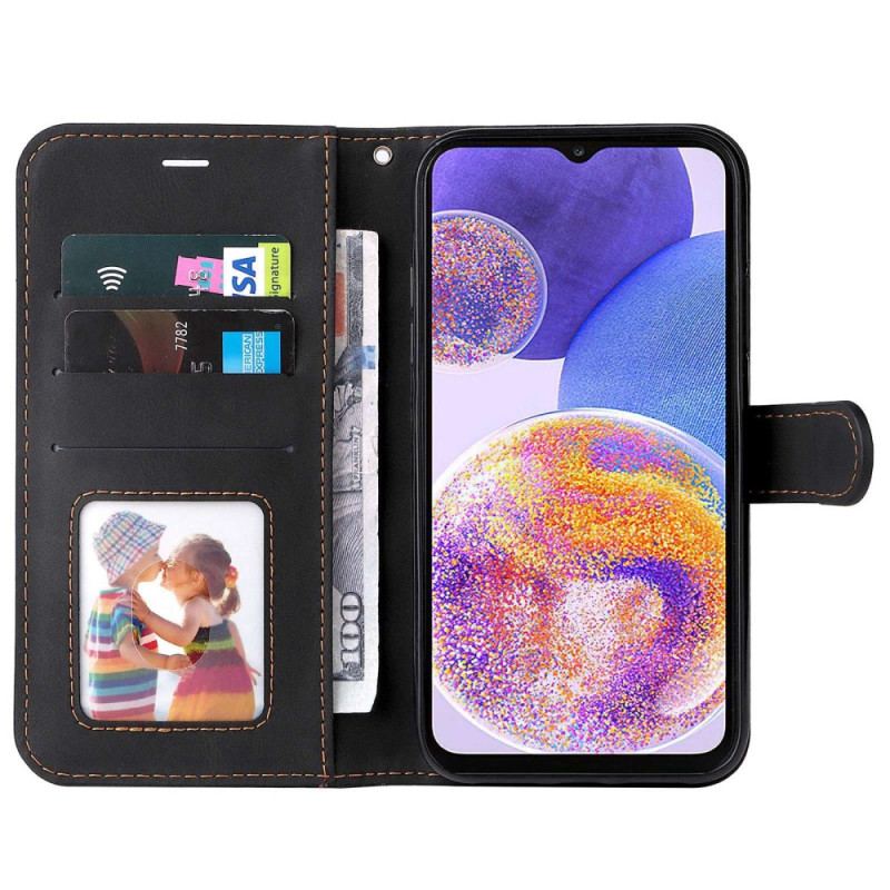 Capa Flip Para Samsung Galaxy A23 5G Dois Tons Com Alça