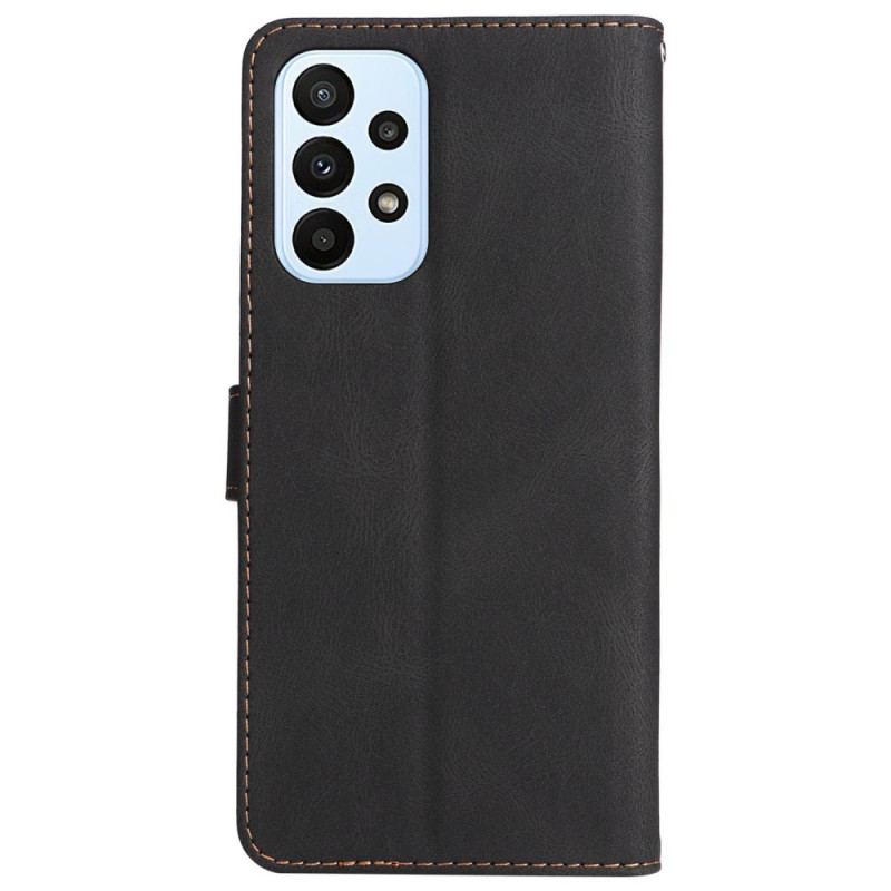 Capa Flip Para Samsung Galaxy A23 5G Dois Tons Com Alça
