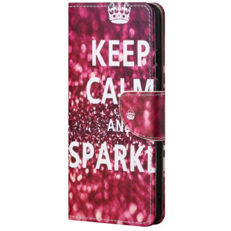 Capa Folio Para Samsung Galaxy A23 5G Fique Calmo