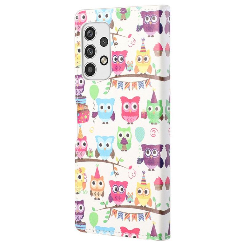 Capa Folio Para Samsung Galaxy A23 5G Tribo Coruja