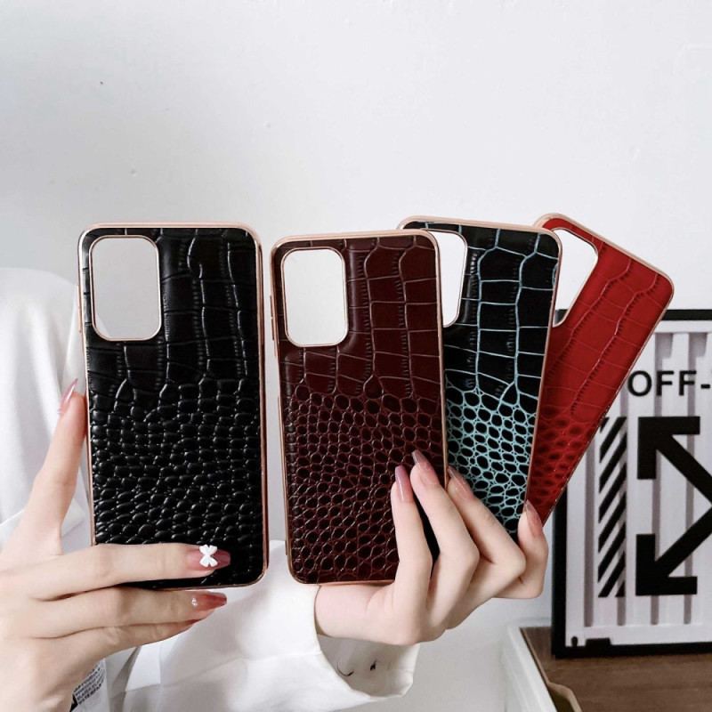Capa Para Samsung Galaxy A23 5G Couro Genuíno Com Textura De Crocodilo
