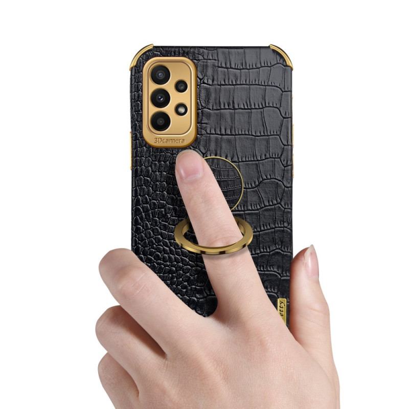 Capa Para Samsung Galaxy A23 5G Efeito Crocodilo Com Anel