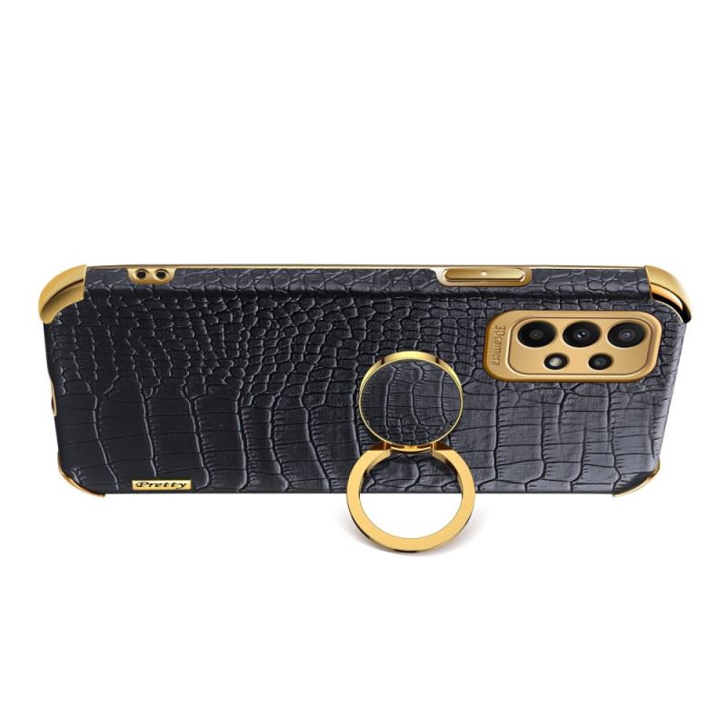 Capa Para Samsung Galaxy A23 5G Efeito Crocodilo Com Anel