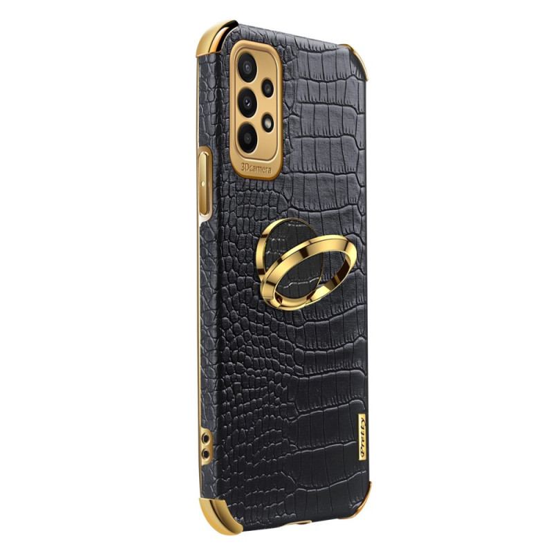 Capa Para Samsung Galaxy A23 5G Efeito Crocodilo Com Anel