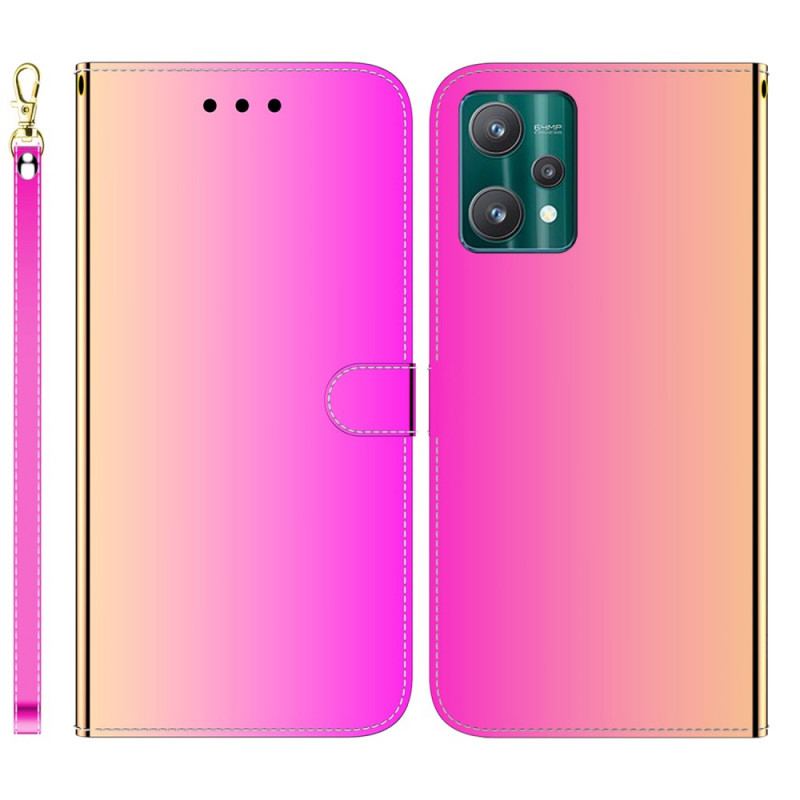 Capa Flip Para Realme 9 Pro Plus Capa De Espelho De Couro Sintético