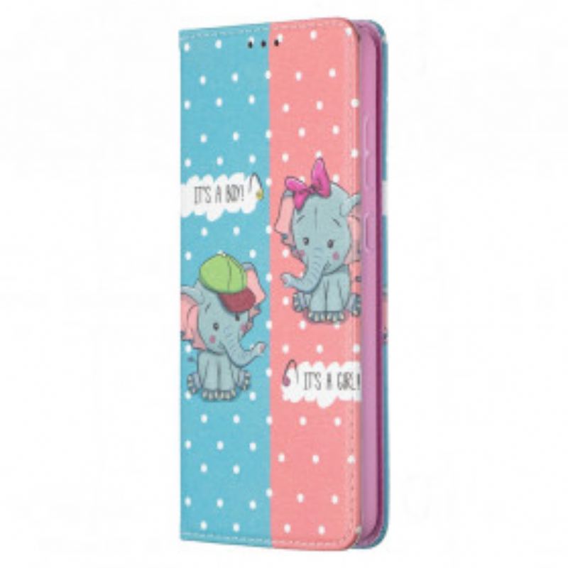 Capa De Celular Para Samsung Galaxy A72 4G / A72 5G Flip Bebês Elefantes