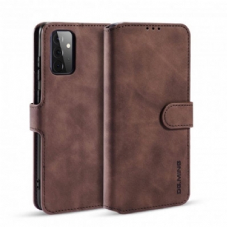 Capa De Couro Para Samsung Galaxy A72 4G / A72 5G Dg.ming Retro
