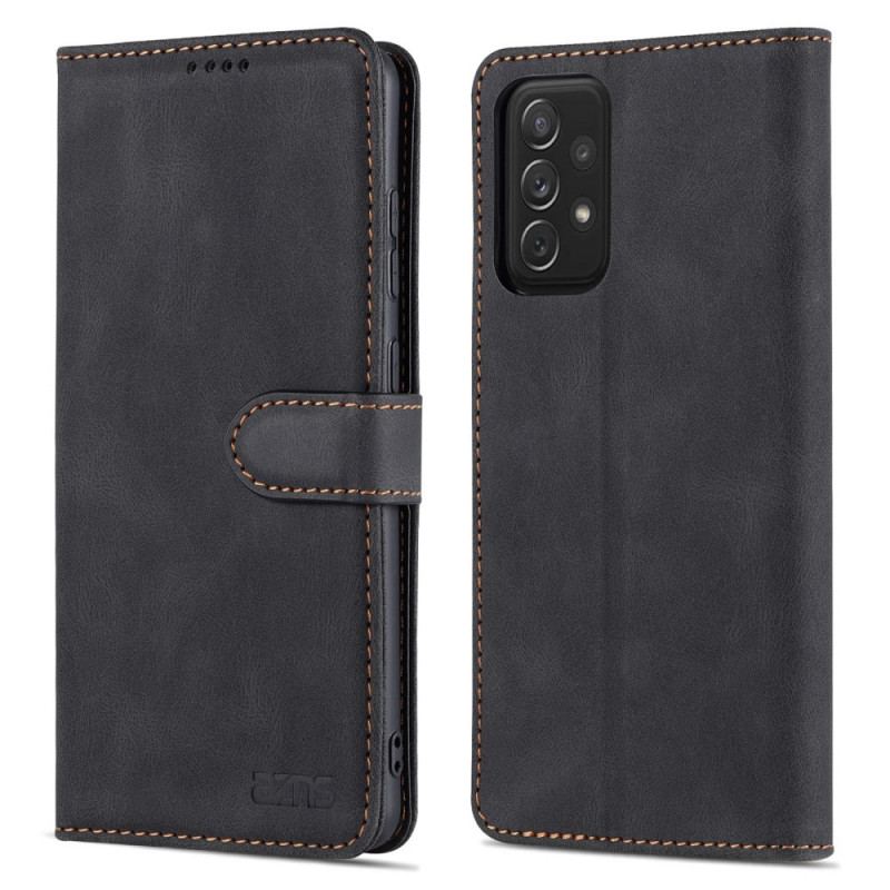 Capa De Couro Para Samsung Galaxy A72 4G / A72 5G Efeito Couro Azns