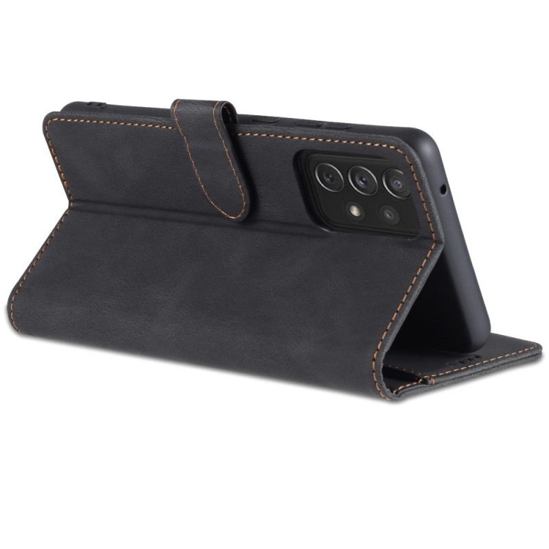 Capa De Couro Para Samsung Galaxy A72 4G / A72 5G Efeito Couro Azns