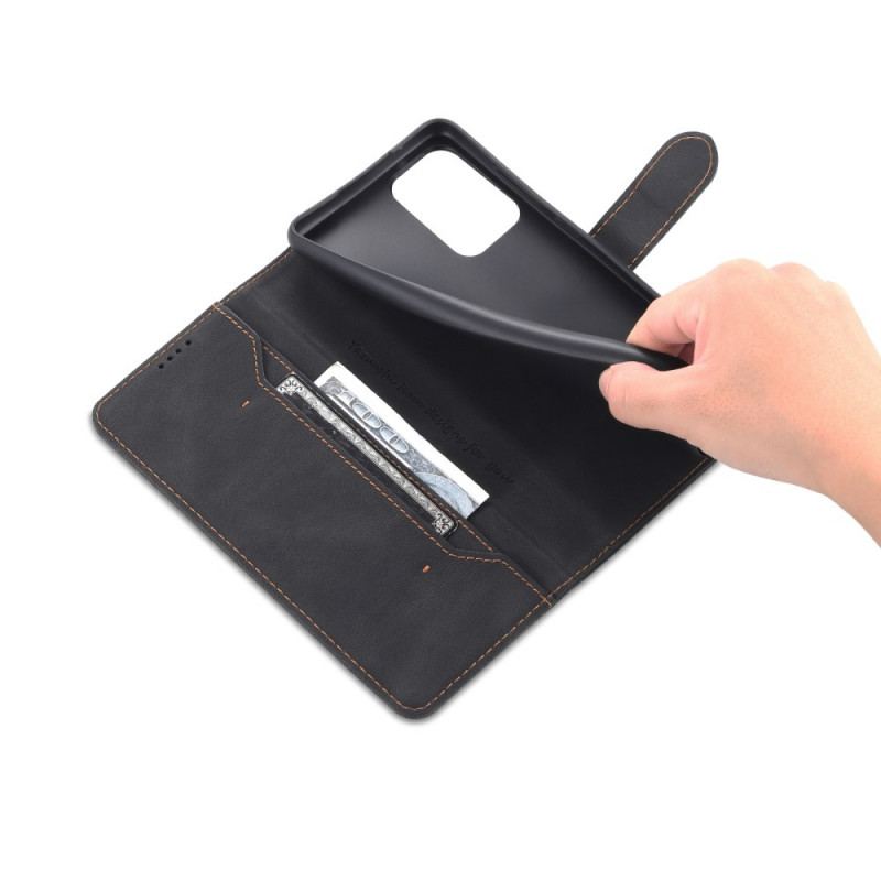 Capa De Couro Para Samsung Galaxy A72 4G / A72 5G Efeito Couro Azns