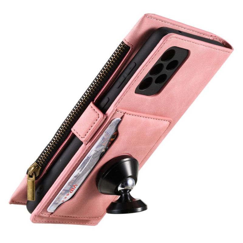 Capa De Couro Para Samsung Galaxy A72 4G / A72 5G Porta-moedas E Porta-cartões