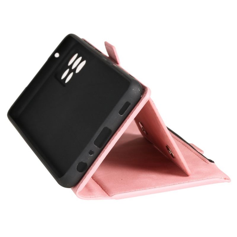 Capa De Couro Para Samsung Galaxy A72 4G / A72 5G Porta-moedas E Porta-cartões