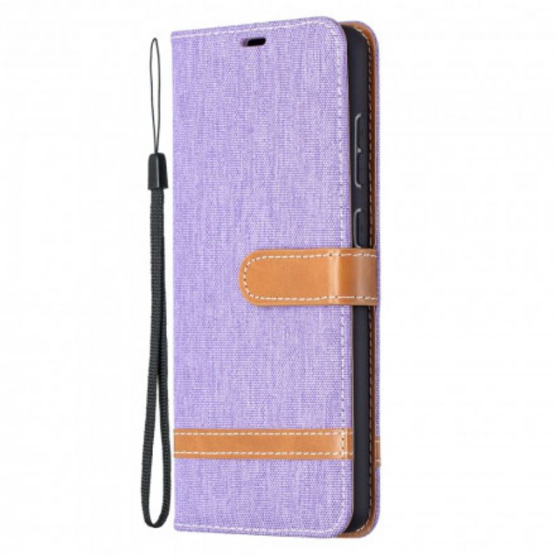 Capa De Couro Para Samsung Galaxy A72 4G / A72 5G Tecido E Efeito Couro