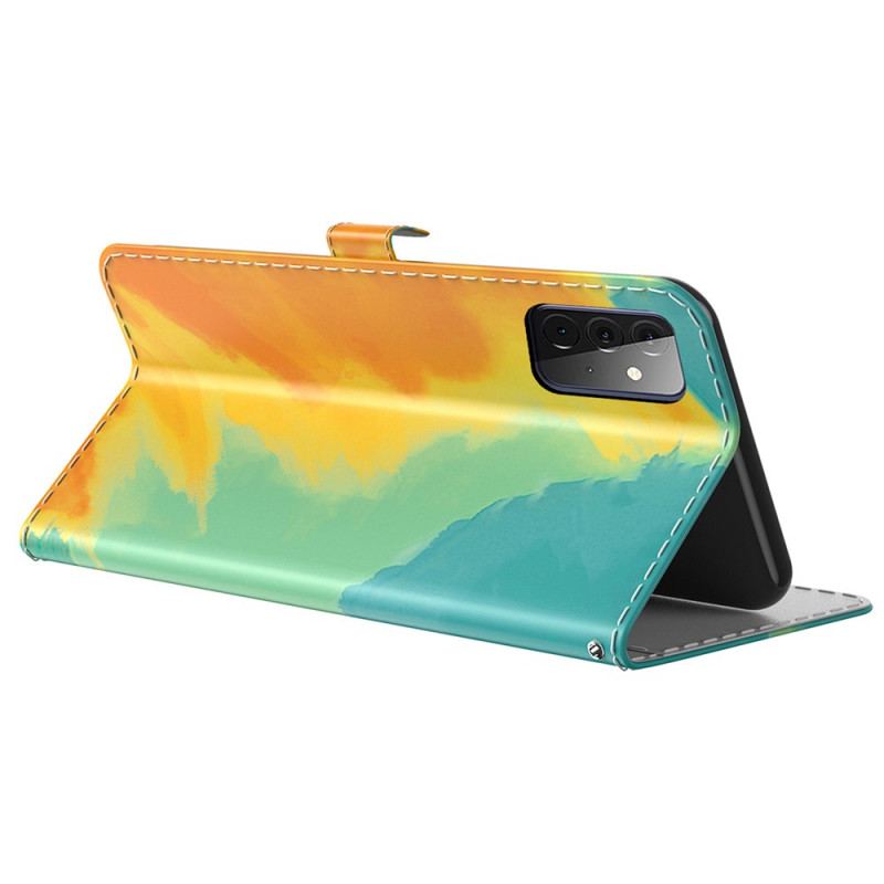 Capa Flip Para Samsung Galaxy A72 4G / A72 5G Aquarela