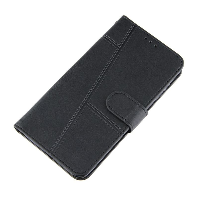 Capa Flip Para Samsung Galaxy A72 4G / A72 5G De Cordão Strappy Geo Leather Effect