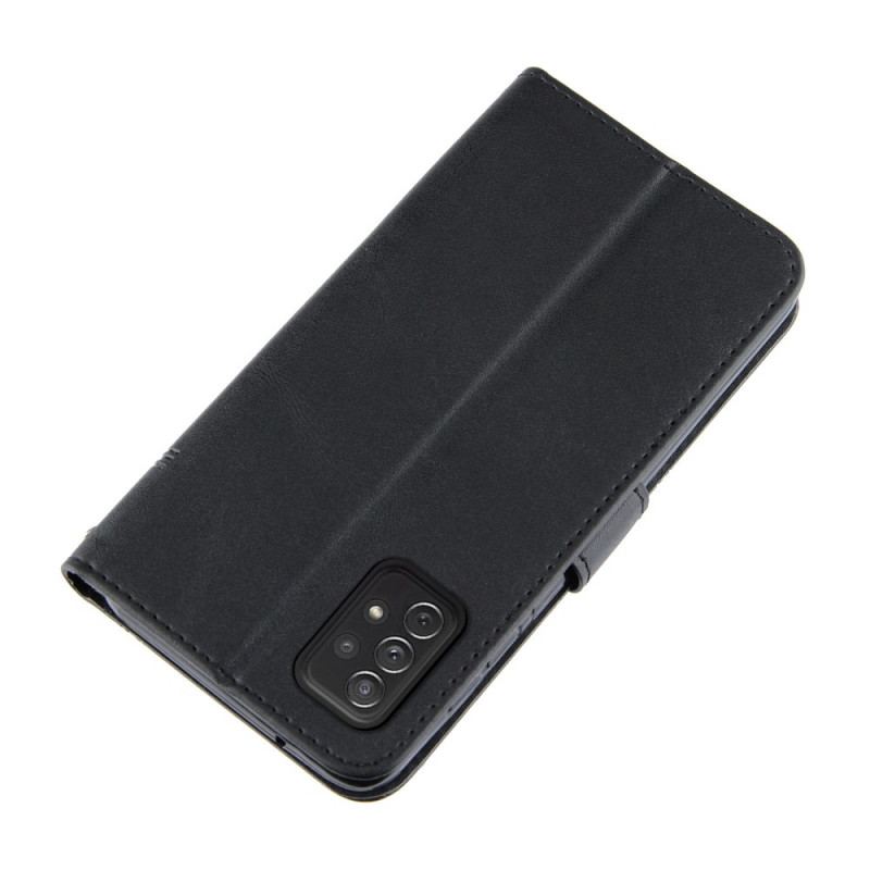 Capa Flip Para Samsung Galaxy A72 4G / A72 5G De Cordão Strappy Geo Leather Effect
