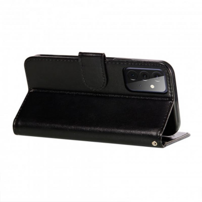 Capa Folio Para Samsung Galaxy A72 4G / A72 5G Fecho De Couro Estilo Reversível
