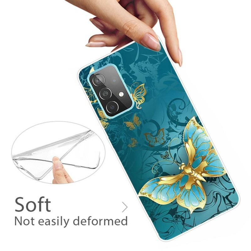 Capa Para Samsung Galaxy A72 4G / A72 5G Borboletas Flexíveis