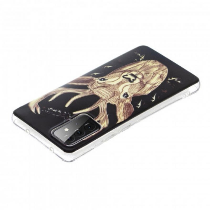 Capa Para Samsung Galaxy A72 4G / A72 5G Veado Majestoso Fluorescente