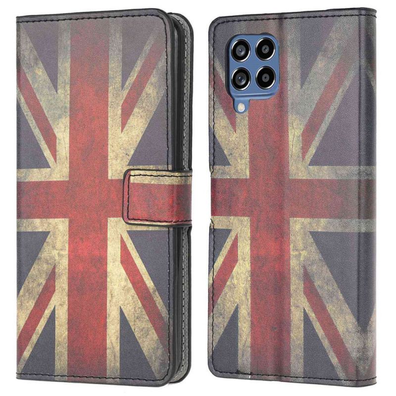 Capa De Couro Para Samsung Galaxy M53 5G Bandeira Inglesa