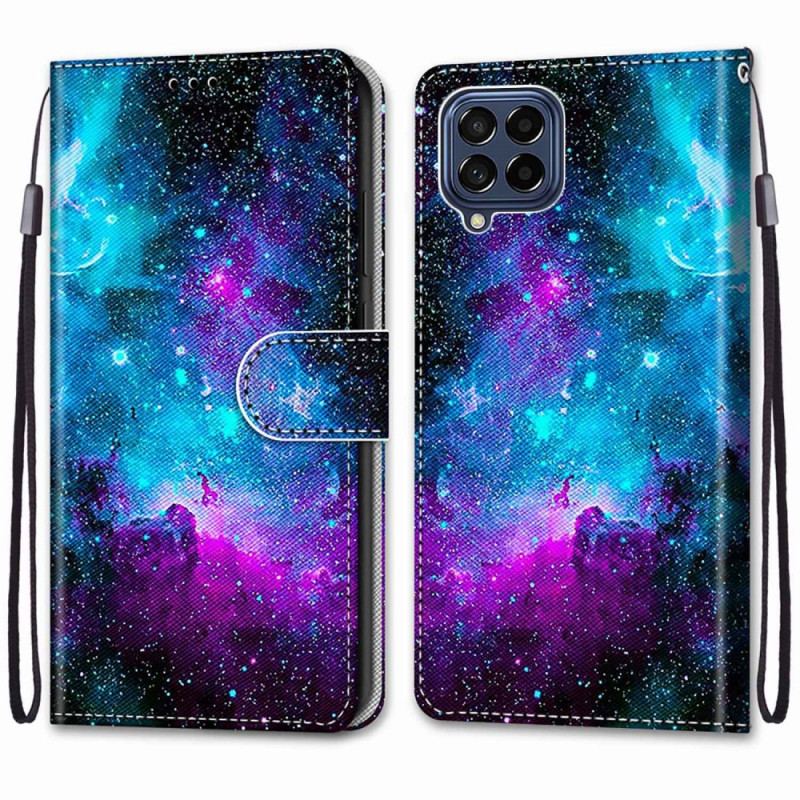 Capa De Couro Para Samsung Galaxy M53 5G Céu Cósmico