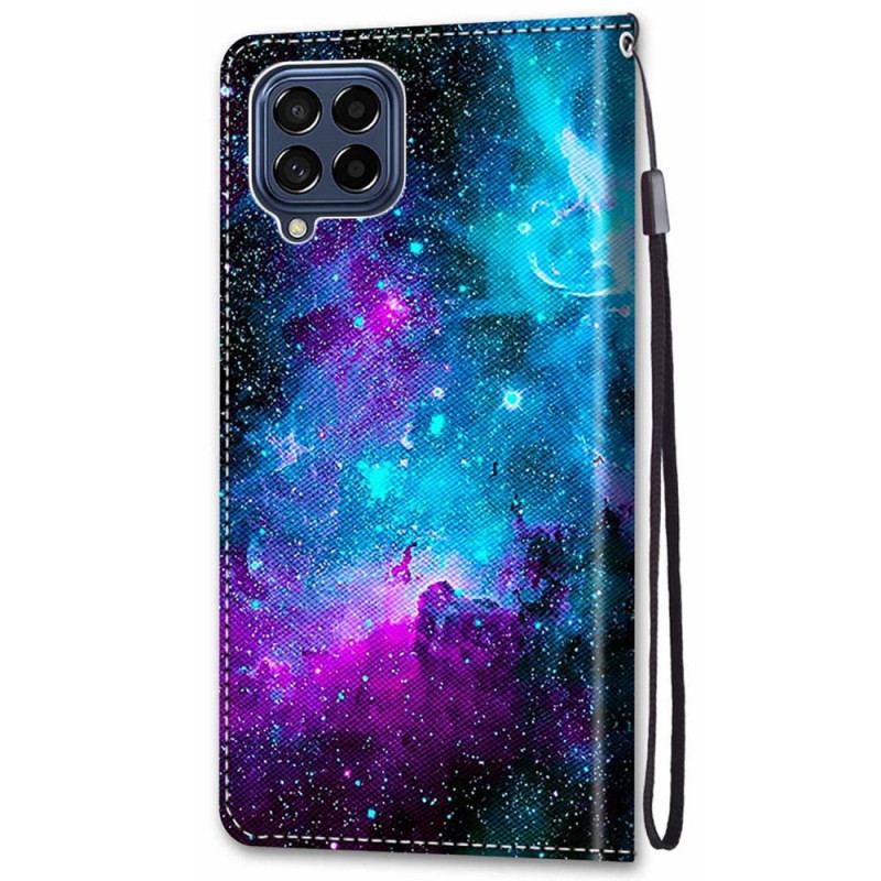 Capa De Couro Para Samsung Galaxy M53 5G Céu Cósmico