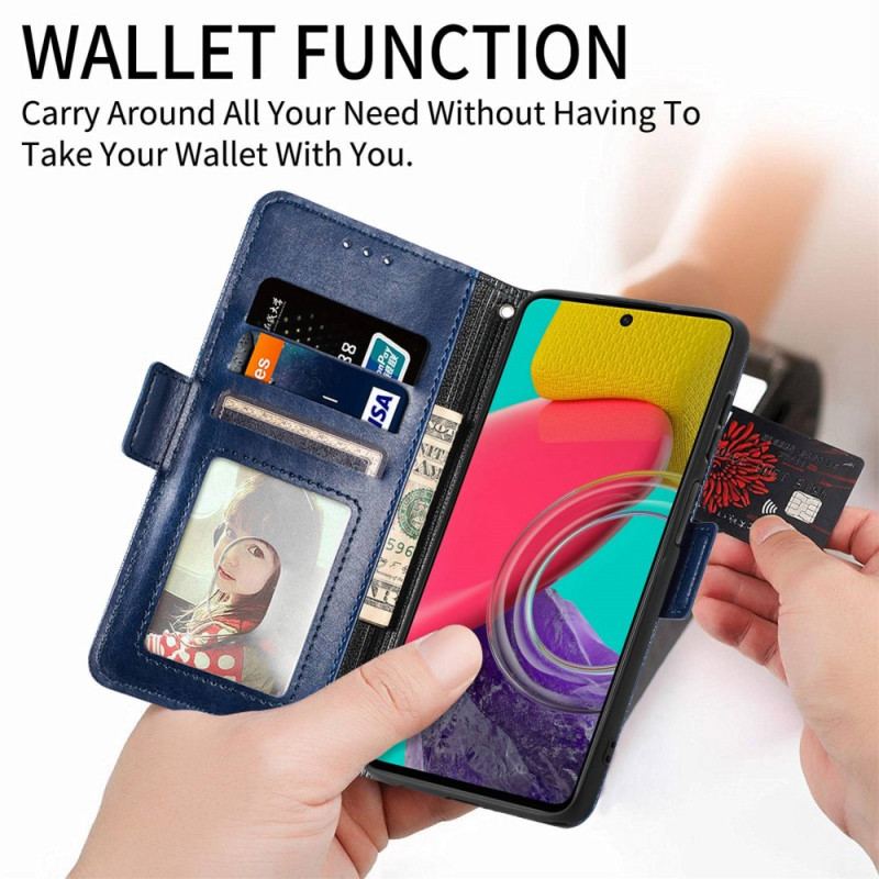 Capa De Couro Para Samsung Galaxy M53 5G Desenho Cruzado