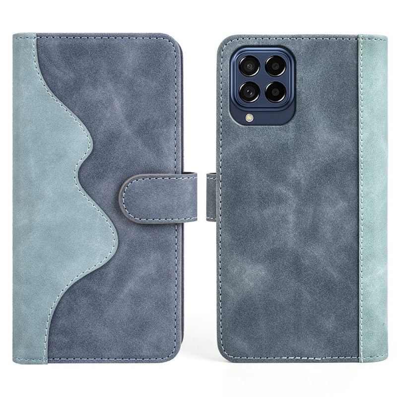 Capa De Couro Para Samsung Galaxy M53 5G Estilo De Couro Ondulado