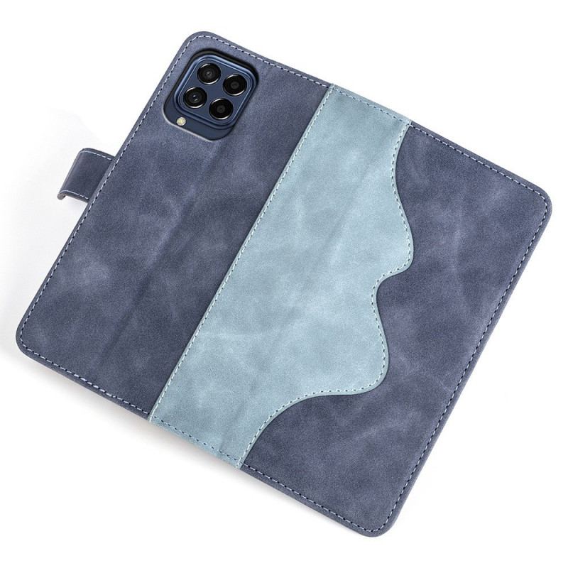 Capa De Couro Para Samsung Galaxy M53 5G Estilo De Couro Ondulado
