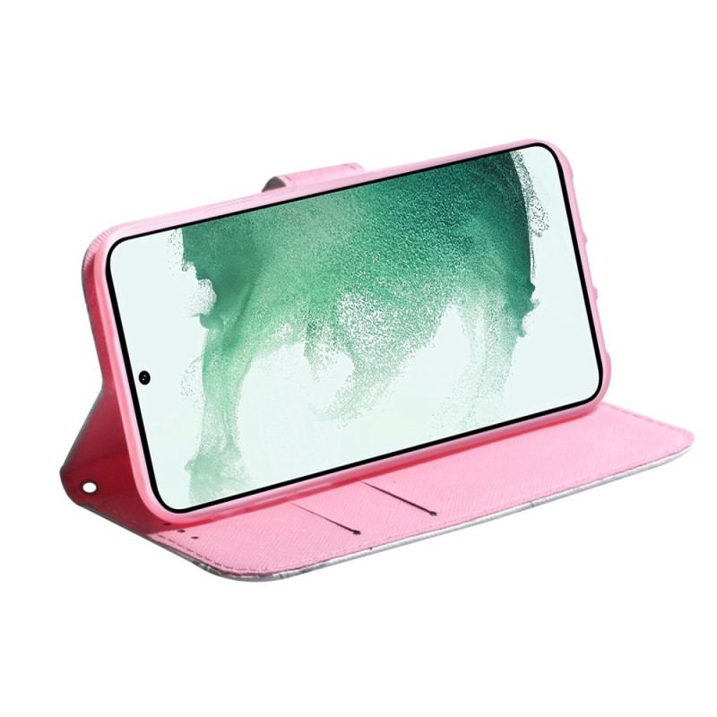 Capa De Couro Para Samsung Galaxy M53 5G Flor Rosa