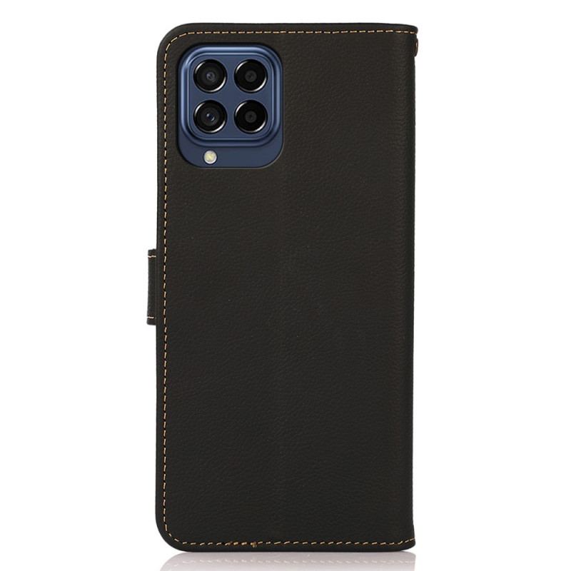 Capa Flip Para Samsung Galaxy M53 5G Khazneh Rfid Couro Genuíno