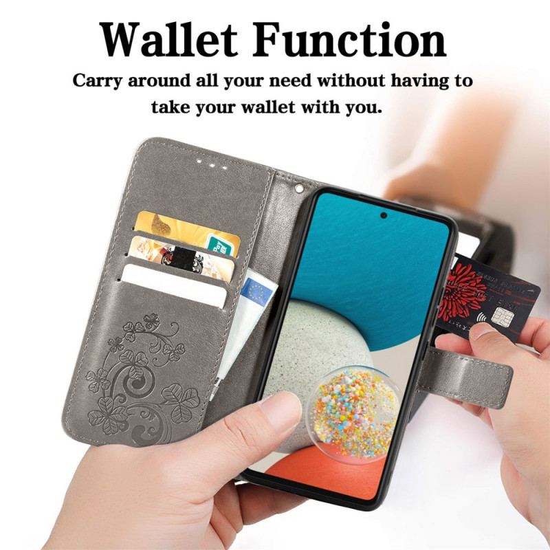 Capa Flip Para Samsung Galaxy M53 5G Trevo-de-quatro-folhas