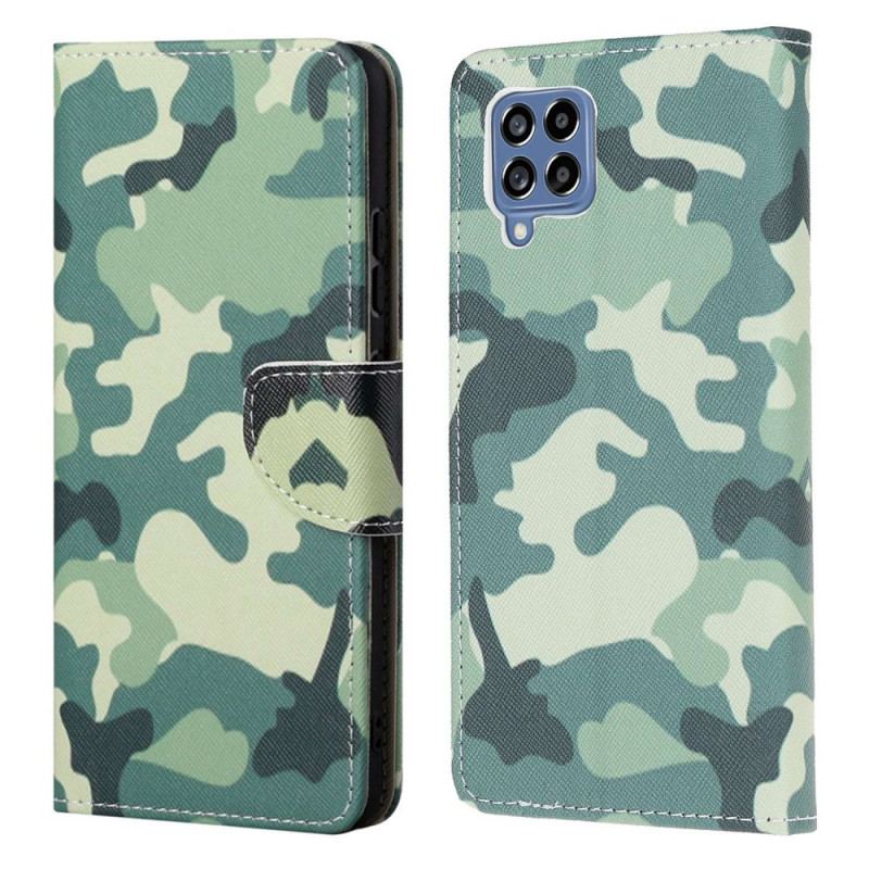Capa Folio Para Samsung Galaxy M53 5G Camuflagem Militar