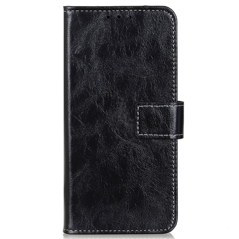 Capa Folio Para Samsung Galaxy M53 5G Couro Sintético Brilhante E Costura