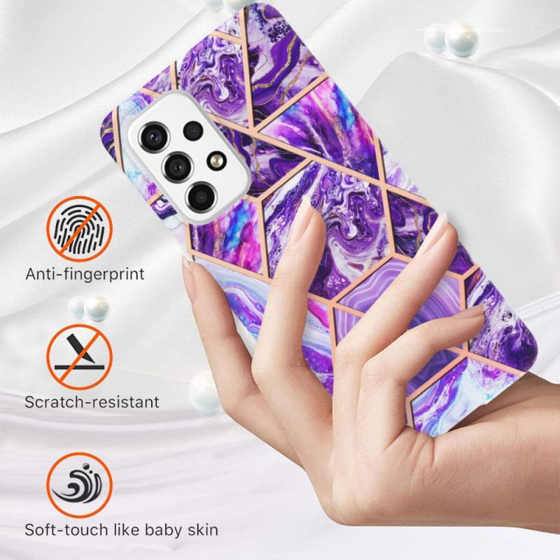 Capa Para Samsung Galaxy M53 5G Mármore Geométrico Chamativo
