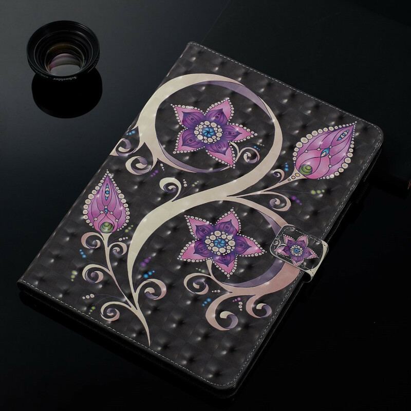 Capa De Couro Para iPad 10.2" (2020) (2019) Flores