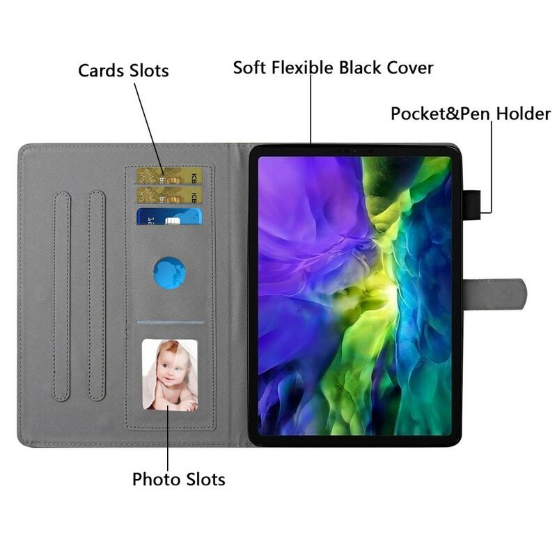 Capa De Couro Para iPad 10.2" (2020) (2019) Mármore