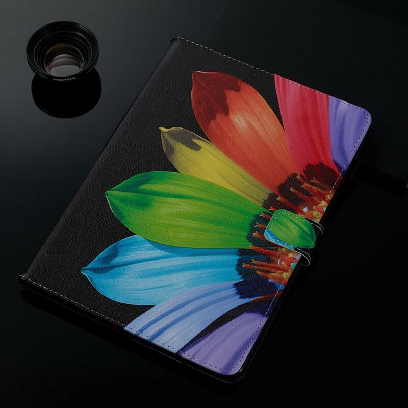 Capa Em Pele Para iPad 10.2" (2020) (2019) Cor Da Flor