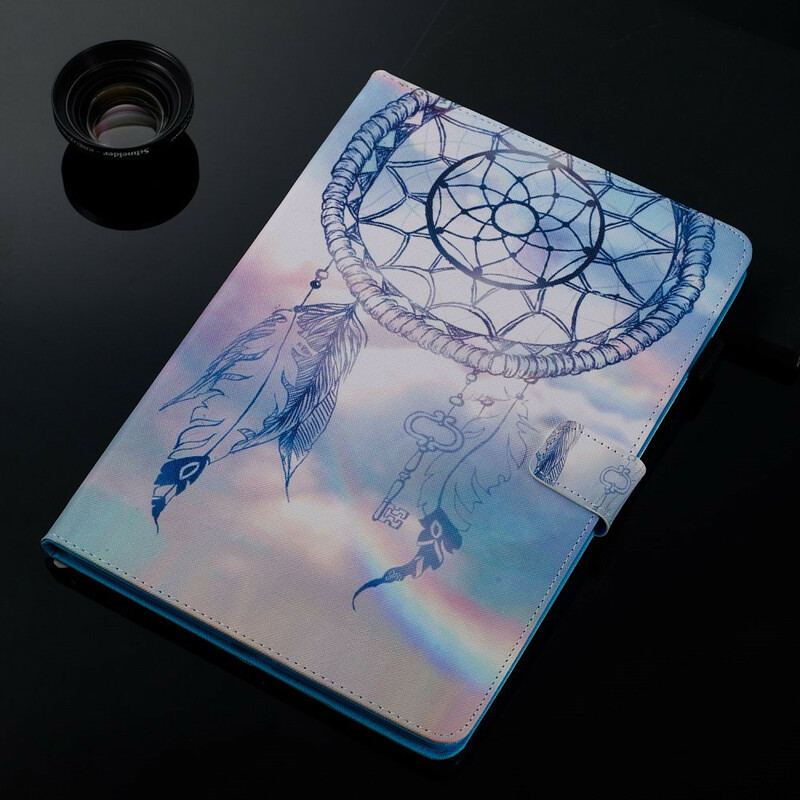 Capa Flip Para iPad 10.2" (2020) (2019) Apanhador De Sonhos Aquarela