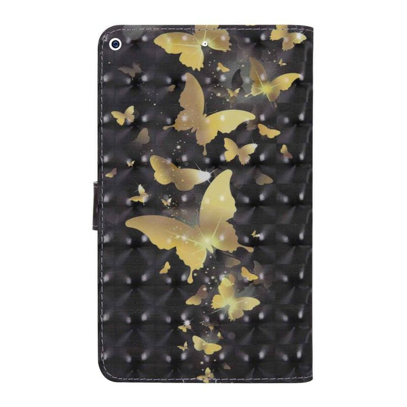 Capa Flip Para iPad 10.2" (2020) (2019) Borboletas Amarelas
