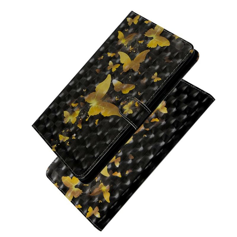 Capa Flip Para iPad 10.2" (2020) (2019) Borboletas Amarelas