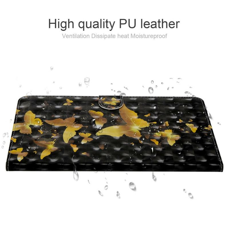 Capa Flip Para iPad 10.2" (2020) (2019) Borboletas Amarelas