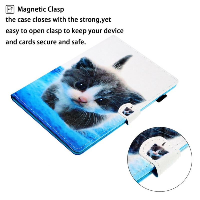 Capa Flip Para iPad 10.2" (2020) (2019) Panda/gatinho