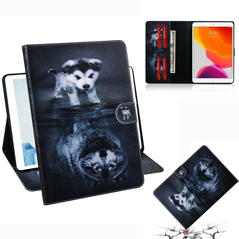 Capa Flip Para iPad 10.2" (2020) (2019) Pequeno Cachorro