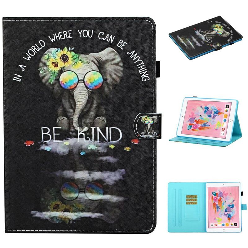 Capa Folio Para iPad 10.2" (2020) (2019) Elefante Seja Gentil
