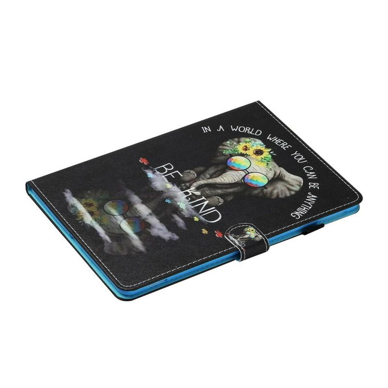 Capa Folio Para iPad 10.2" (2020) (2019) Elefante Seja Gentil