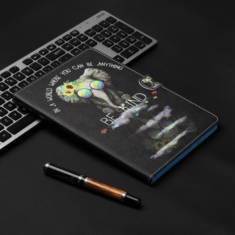 Capa Folio Para iPad 10.2" (2020) (2019) Elefante Seja Gentil