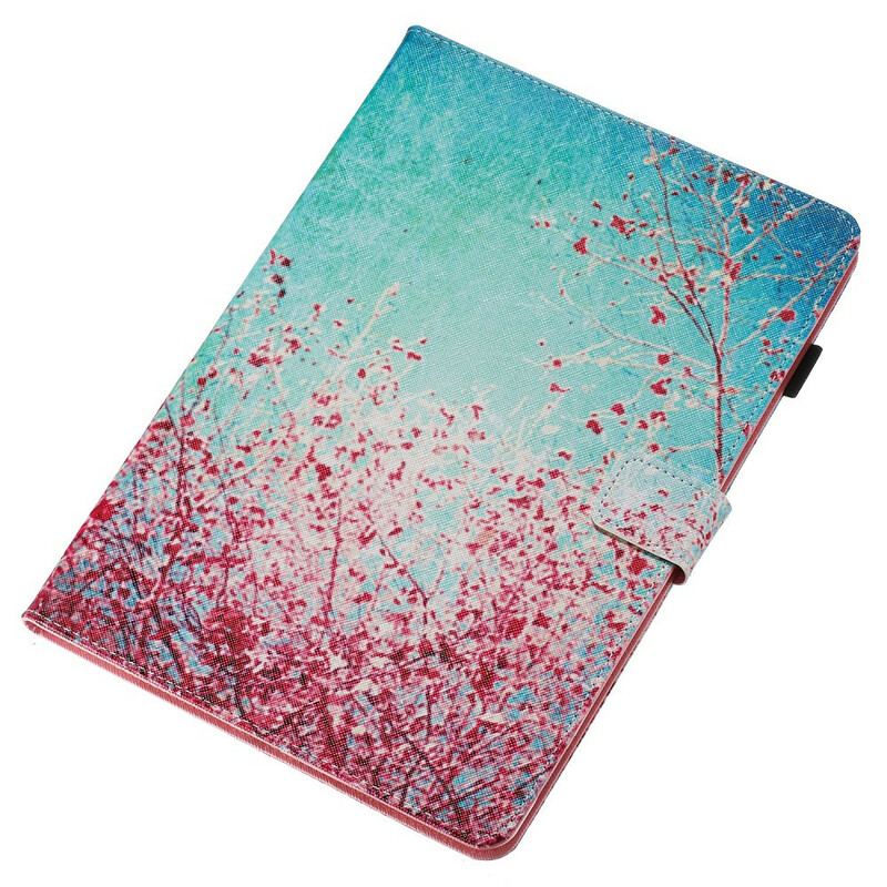 Capa Folio Para iPad 10.2" (2020) (2019) Ramos Vermelhos