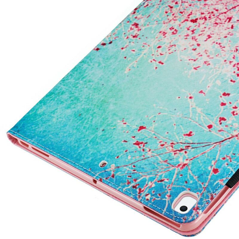 Capa Folio Para iPad 10.2" (2020) (2019) Ramos Vermelhos