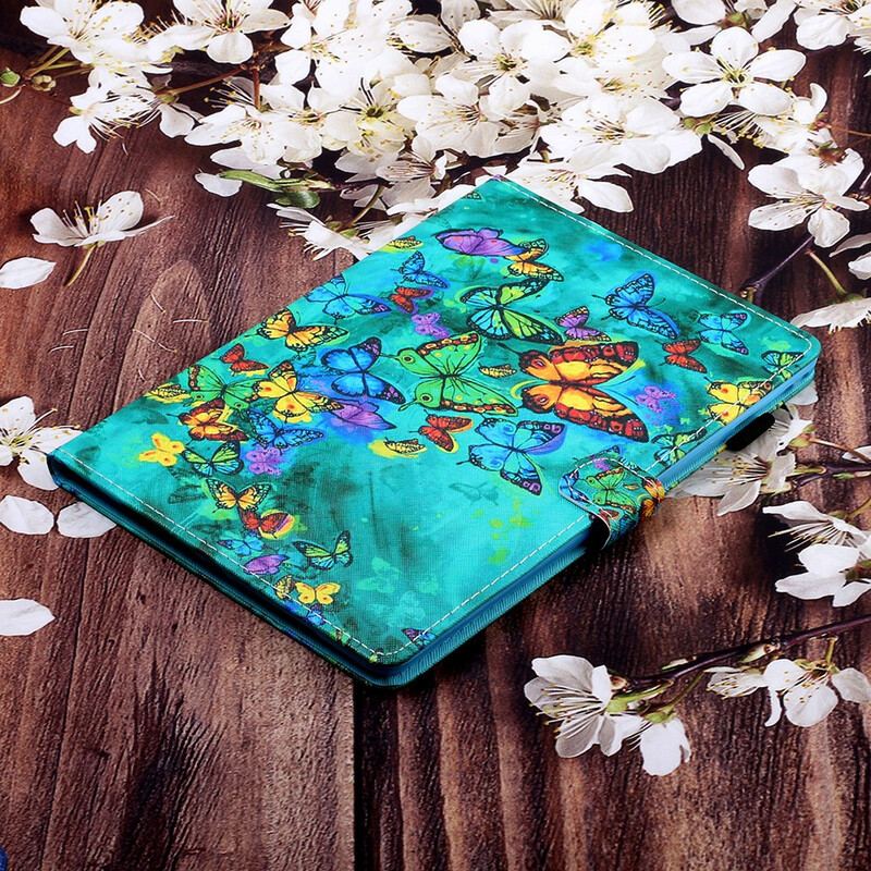 Capa Folio Para iPad 10.2" (2020) (2019) Vôo De Borboletas